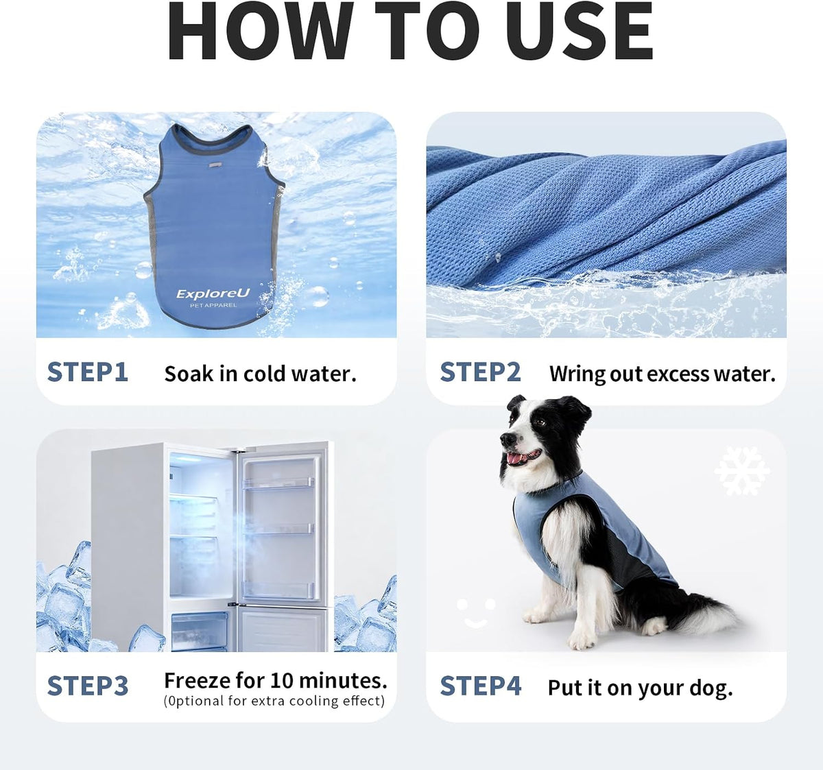 Dog Cooling Vest with Soft Stretchy Sun Protection, XL - X-Large (62-77lbs) / Water Drop - image 2