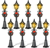 Mudder 12 Pcs Christmas Miniature Village Lamp Post Light - Simple / 8