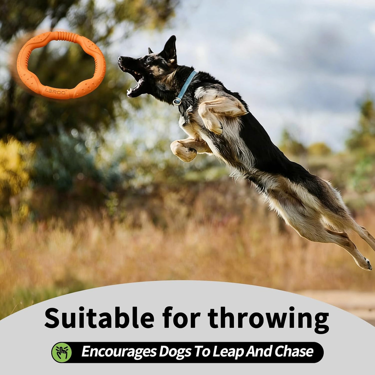 LaRoo Dog Flying Ring Toys, Floating Flying Disc Toys - Orange-M - image 2