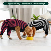Kuoser Dog Recovery Suit, Anti Licking Dogs Rear Leg Sleeve, Abdominal Dog Surgical Suit with Pants Cover Protect Wounds, Dogs Elbow Protector Soft Pet Surgery Onesie Cone Alternative, Red 4XL