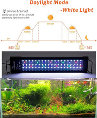 hygger Auto On Off 36-42 Inch LED Aquarium Light Extendable Dimable 7 Colors Full Spectrum Light for Freshwater Planted Tank Build in Timer Sunrise Sunset
