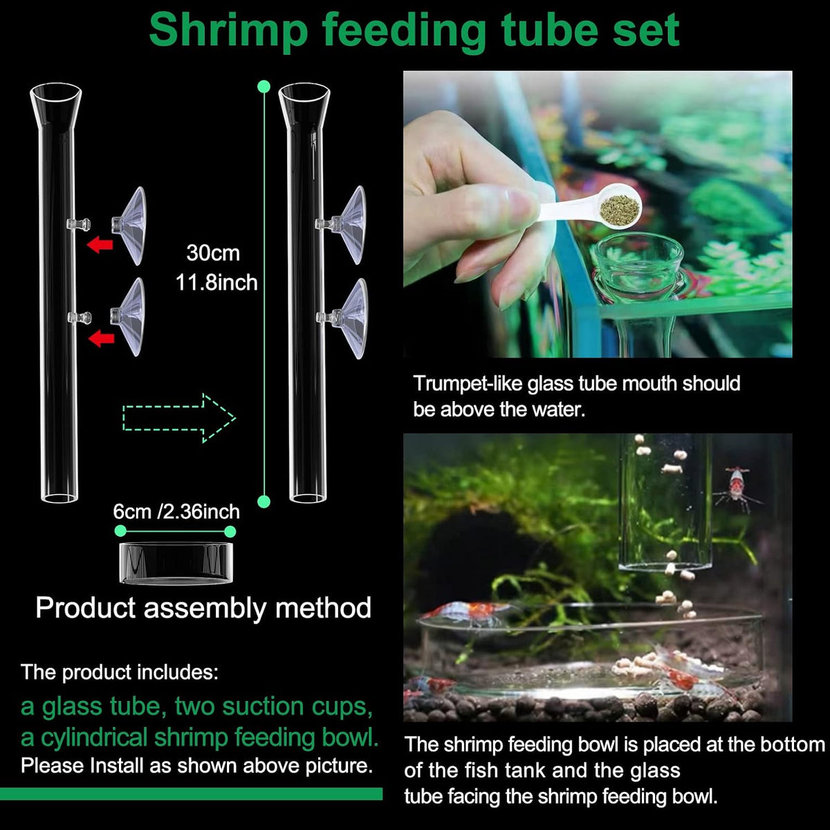 11.8 Inch Shrimp Feeding Tube with Shrimp Feeding Dish，Shrimp Feeding - image 2