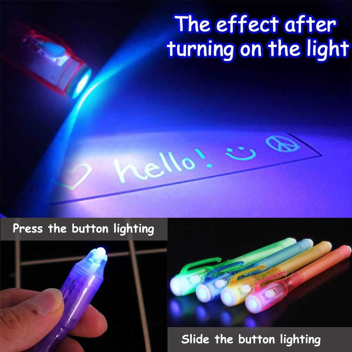 32 Pack 2 Style Invisible Ink Pen with UV Black Light Secret Spy Pens – Fun for Kids & Family - 32 Pack - image 3