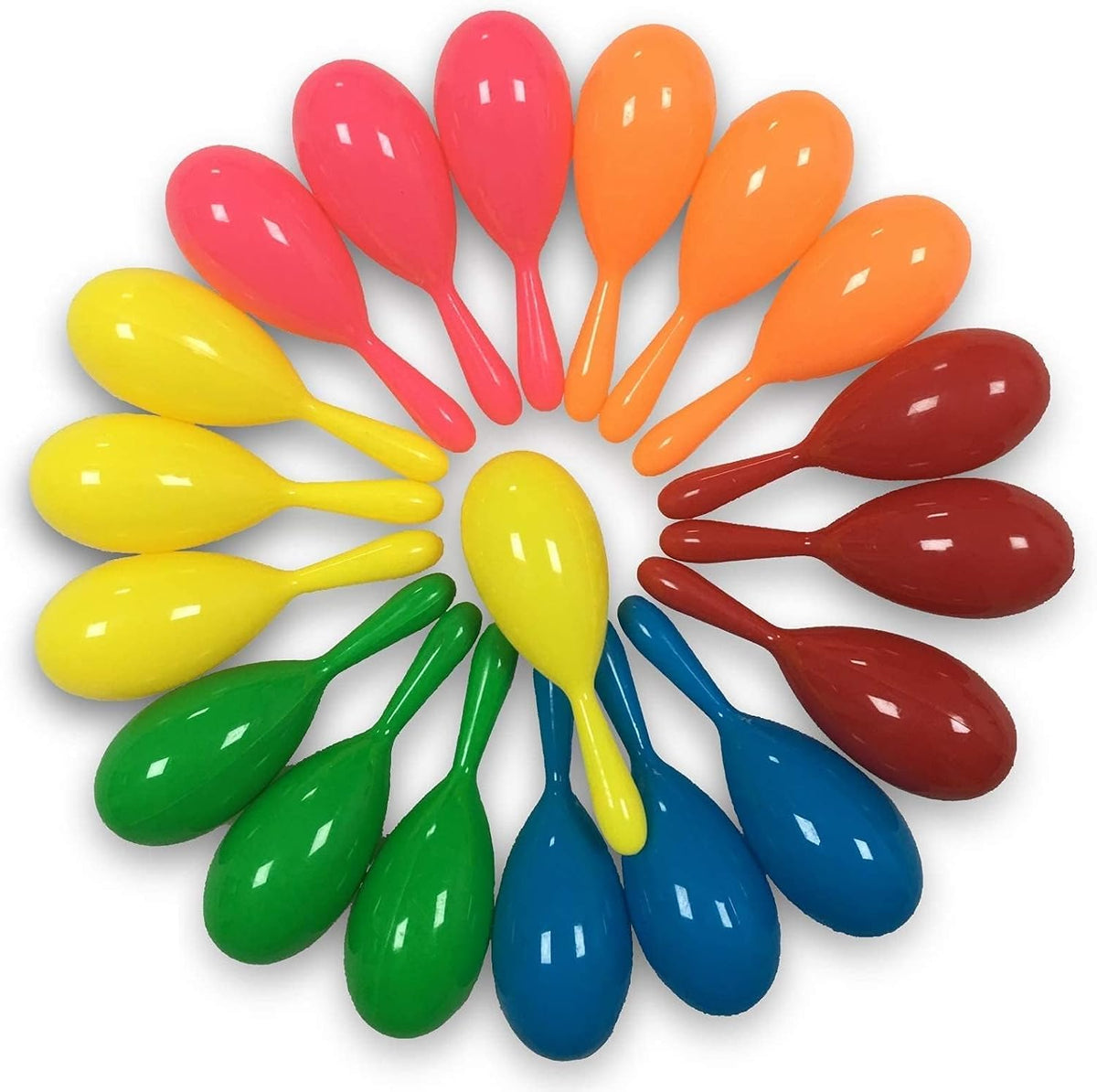 Mini Maracas for Kids Mexican Fiesta Party Favors Plastic Shakers – Fun for Kids & Family - 24 Plastic Maracas