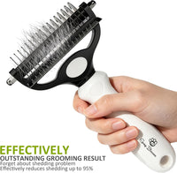 Spring Blossoms-2 in 1 Professional Grooming Rake for Cats - Cloud Dancer White - image 2