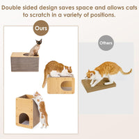 EHEYCIGA Cardboard Cat Scratcher House - 17x9.5x10.5inch / Brown - image 4
