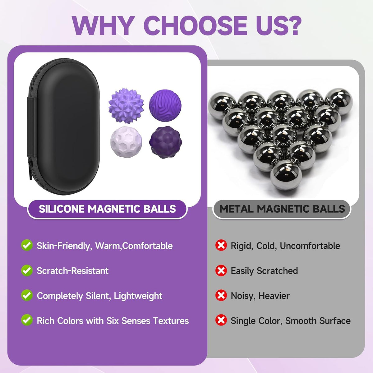 Magnetic Fidget Balls for Adults & Teens - Green and Purple (8-pack) - image 3