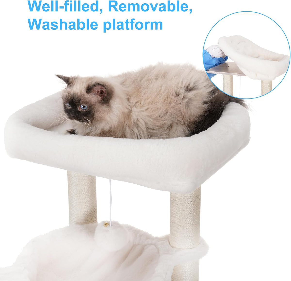 Hey-brother Cat Tree Tower - XL (28.4"×17.7"×61.0") / Rustic Gray - image 4
