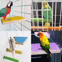 5pcs Bird Perch Stand Platform Natural Wood Parakeet Toys Cage - 5PCS - image 3