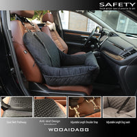 WOOAIDAGG Dog Car Seat for Small Dogs, Ultra-Soft Fabric - Black - image 3