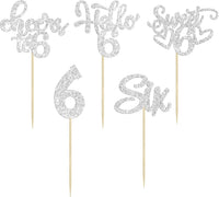 30pcs 16th Birthday Cupcake Toppers - 6th / Silver - image 3