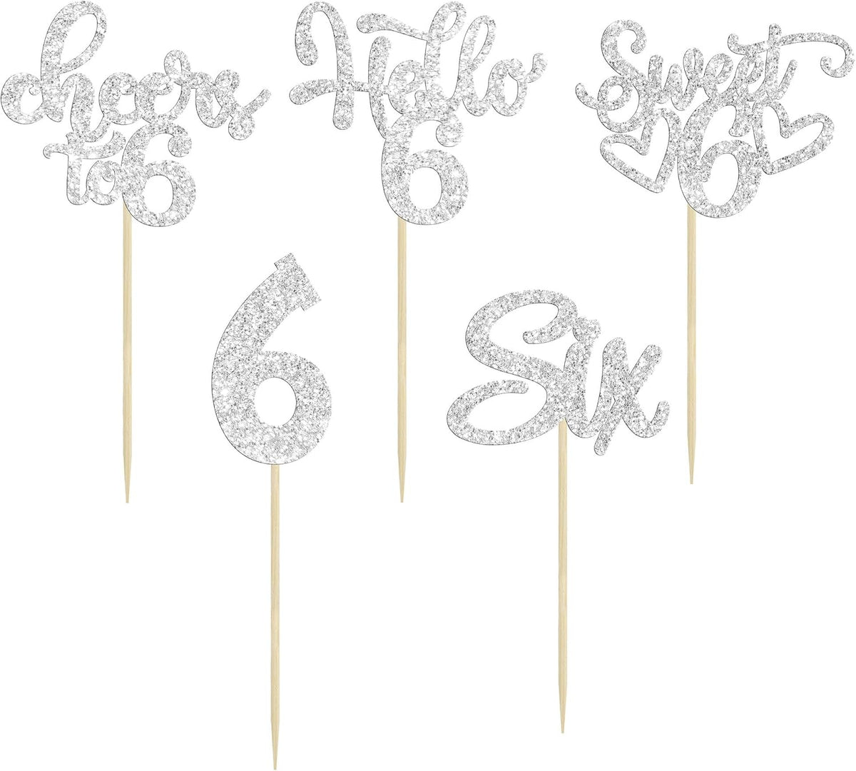 30pcs 16th Birthday Cupcake Toppers - 6th / Silver - image 3