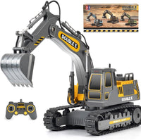 DOUBLE E Remote Control Excavator Toy - Gray