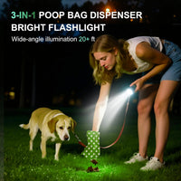 Tubasion 3-in-1 Dog Poop Bag Holder with Flashlight 7-Color - 2 Dispensers, 60 Bags - image 2
