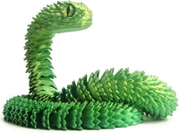 24in 3D Printed Snake Toys, Flexible 3D Printed Animal - Yellow Green / 24in