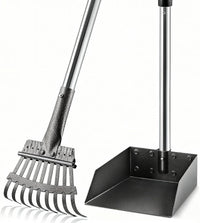 Pooper Scooper, Long Handle Dog Poop Scooper for Medium Small Dogs – Essentials for Dogs - Silver / Medium