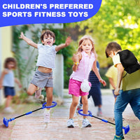 Hewog Skip Ball, Portable Foldable Colorful Flash Wheel Swing Ball, Kids Toys for Girls & Boys - Blue - image 2