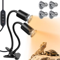 LUCKY HERP Reptile Heat Lamp with Clamp - 25+50