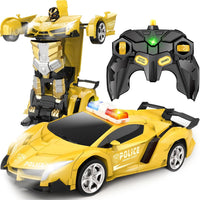 Transform Remote Control Car Toys for Boys 4-6 - Police Car Yellow