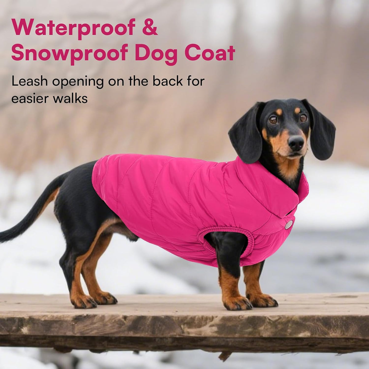 ASENKU Dog Winter Coat Dog Fleece Puffer Jacket for Small Medium - Small / Pink - image 4