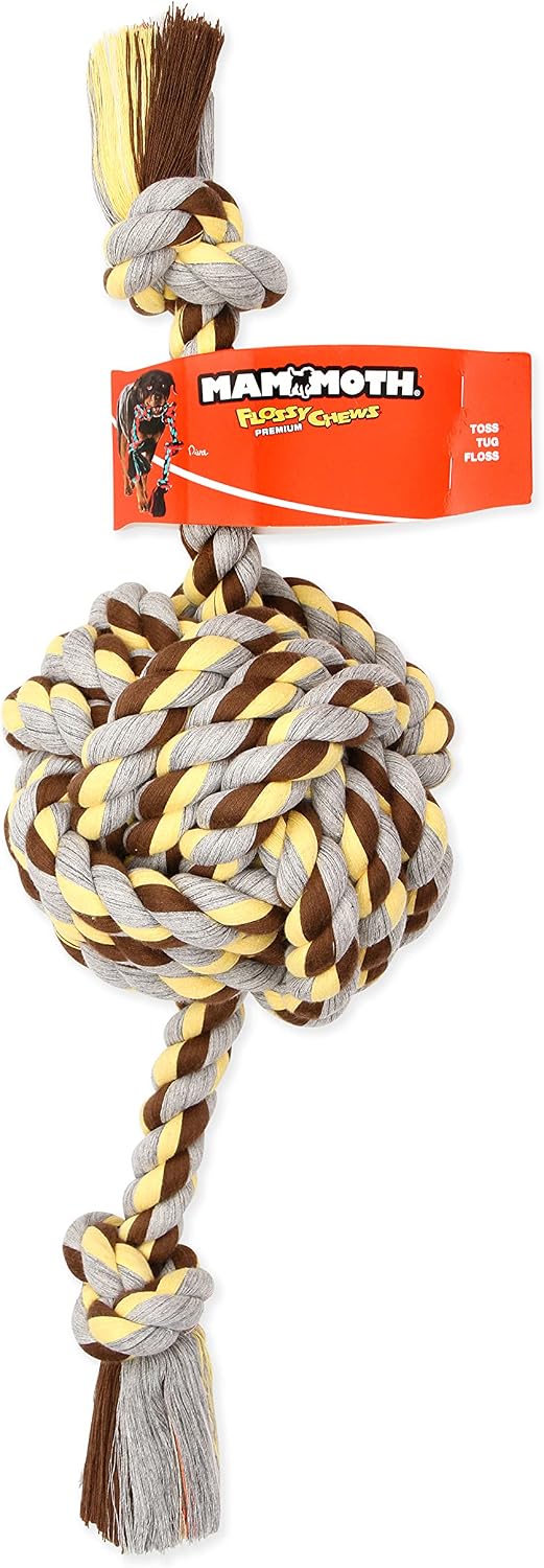 Mammoth Pet Products Flossy Chews Color Monkey Fist Ball with Rope - Colossal 25" / 1 - image 2