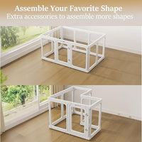 Clear Acrylic Dog Playpen with Door, for Puppy Cat Rabbit Transparent Pet Pen, Dog Playpen Indoor, Dog Fence, Easy Assemble & Cleaning Dog Pen for Small & Medium Dogs (23.6“ Height, 10PCS)
