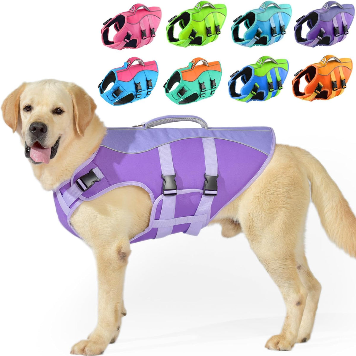 PETDSH Dog Life Jacket Medium - Purple & Purple / X-small