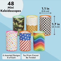 Blue Panda 48-pack mini kaleidoscopes for kids in six colorful designs - view 4