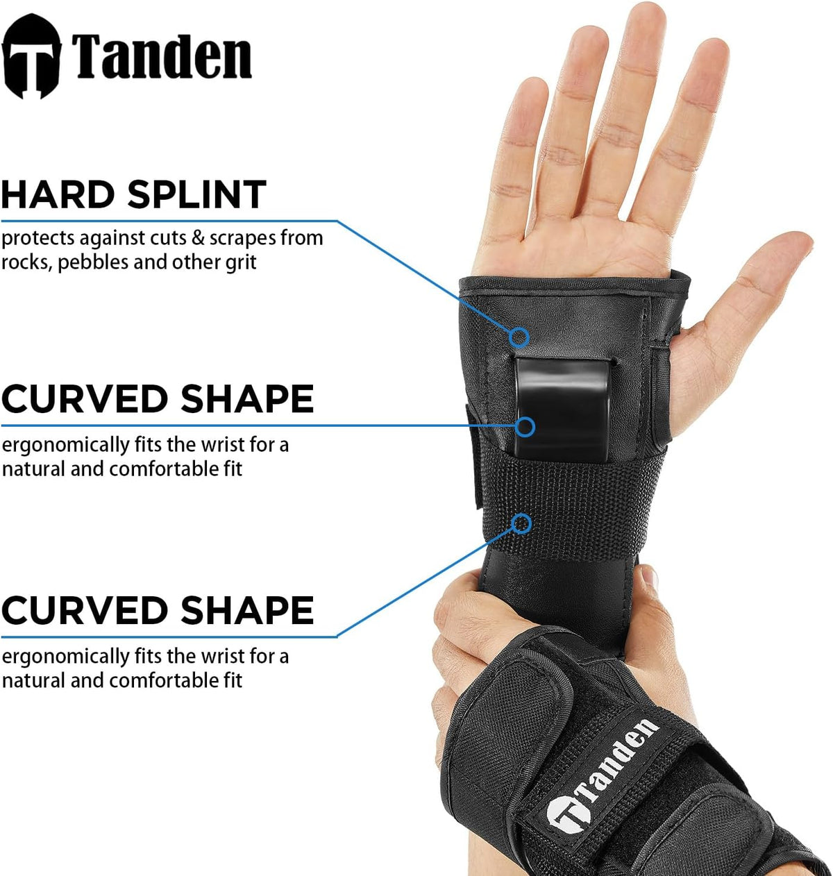 Tanden Wrist Guards for Skating Protective Gear Adult and Kids Wrist - Small - image 3