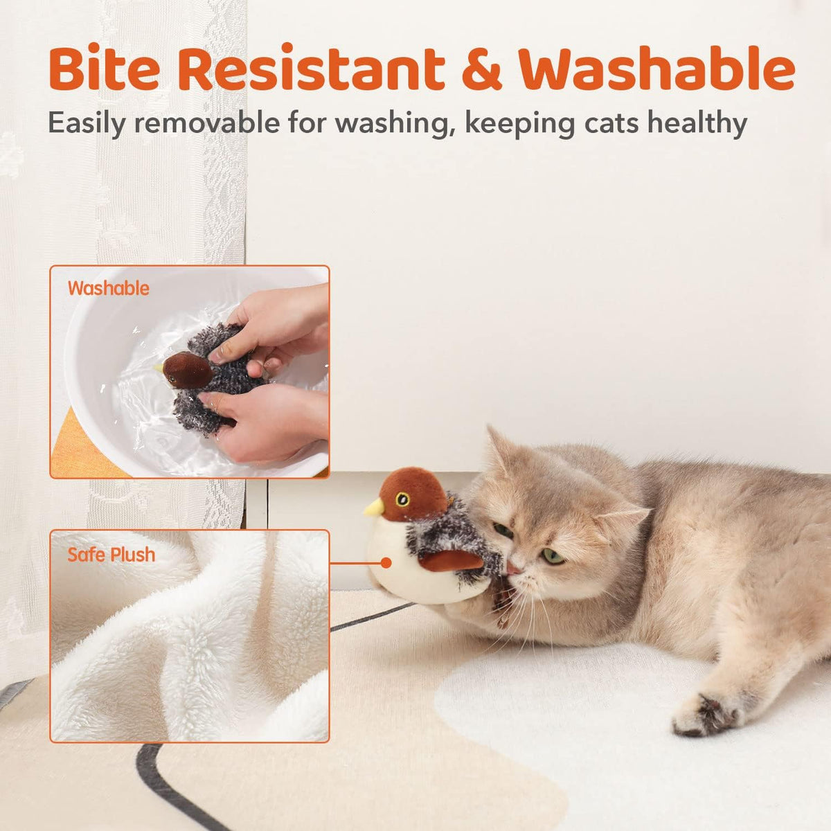 Potaroma Cat Toys Rechargeable Flapping Bird Sparrow - 4.0 inches / Sparrow - image 4