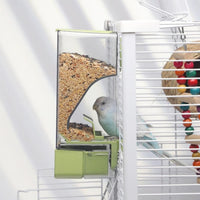 Automatic Bird Feeder, Bird Cage Feeder with Perch for Parakeet Canary Cockatiel Finch – Essentials for Birds - Green - image 2