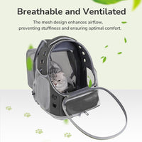 Cat Backpack Carrier for Cats and Small Dogs - Grey / X-Large - image 3