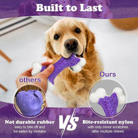 Tough Dog Chew Toys for Aggressive Chewers Large Medium Breed Bacon Flavor, Bone Toy Dog, Nylon Heavy Duty Extreme Indestructible Teething Training