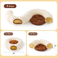 Cat Tunnel Bed for Indoor Cats - Beige / Large - image 3