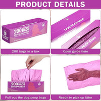 Harloon 6000 Counts Dog Poop Waste Bags 30 Rolls Extra Thick Strong Leak PET Proof Bags Disposable Bulk Universal Doggy Roll Waste Box for Puppy Outdoor Walking Travel (Purple,12 x 8 Inches)