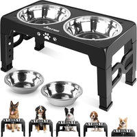 Elevated Dog Bowls for Medium Large Size Dogs - Black / Medium Large / 2 Basic Bowls
