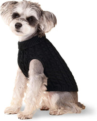 Black knit turtleneck pullover dog sweater in size M