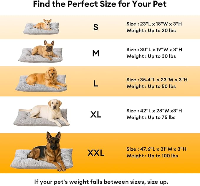 FUNNY FUZZY 30x20 Washable Dog Bed Crate Mat, 2 in1 Pet Pillow Sleeping Bed, Fluffy Deluxe Kennel Mattress for Medium Dog and Cat,Charcoal Grey,M