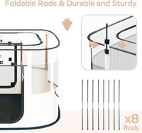 Foldable Pet Cat Playpen, Indoor Cat cage Crates S - Beige / Large（35.4"L x 27.6"W x 23.6"H） - image 3
