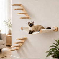 Cat Wall Hammock with Floating Hammock - 1 Hammock 2 Stairs