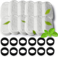 Cat Water Fountain Filter 16Pcs Fit 101oz/3L Stainless Steel Pet - 12 Filters+12 Sponges (6 Month Supply)