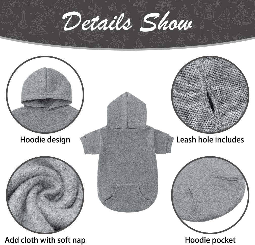 Dog Hoodie for Large Medium Small Dogs - Grey / X-Large - image 3