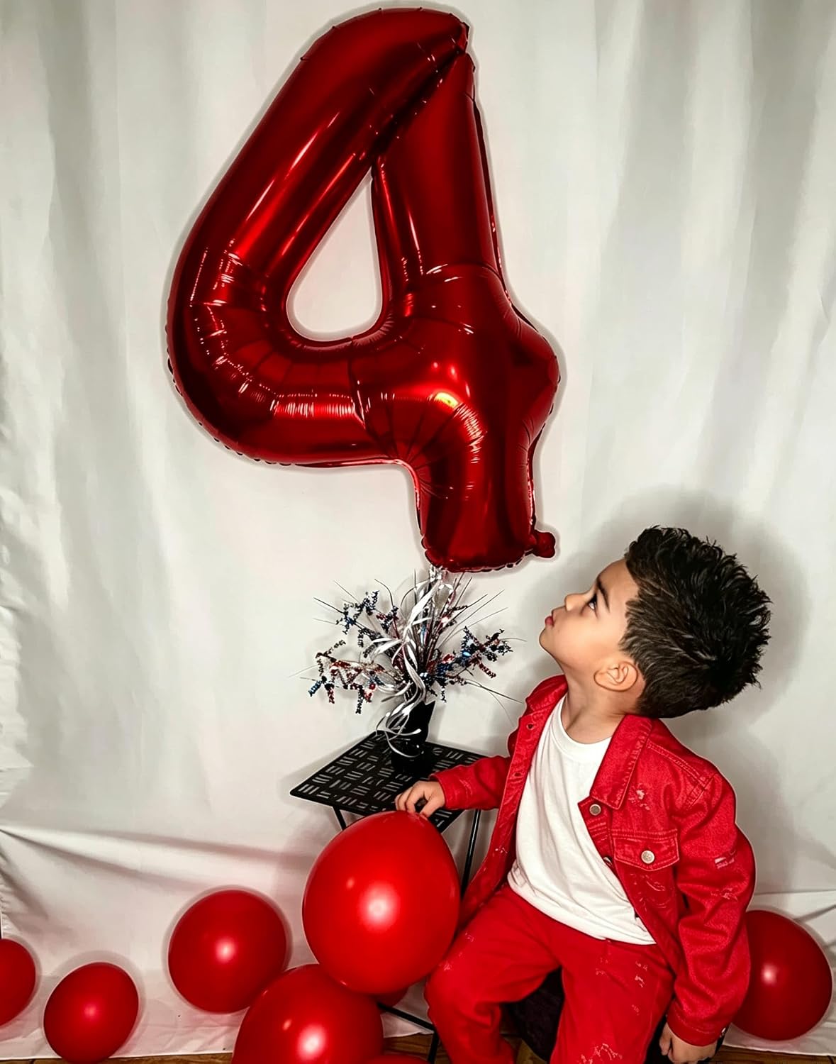 Number Balloons Blue 7 Balloon Numbers 40 inch for 7th Birthday - Red / Number 1 - image 2