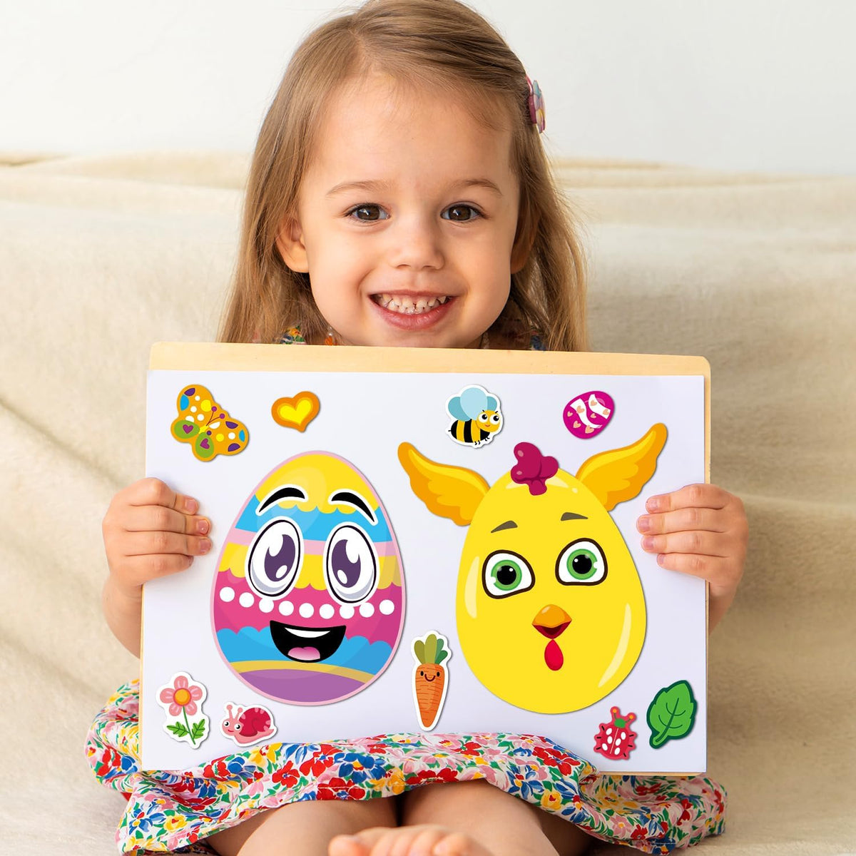 Halloween Stickers for Kids, 24 DIY Face Sheets - Easter - image 4