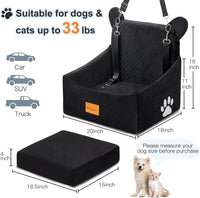 Dog Car Seats for Small/Medium Dogs up to – Essentials for Dogs - black - image 4