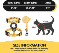 BINGPET Cat Harness with Airtag Holder - Yellow Flower (Buckles on Neck & Chest) - image 4