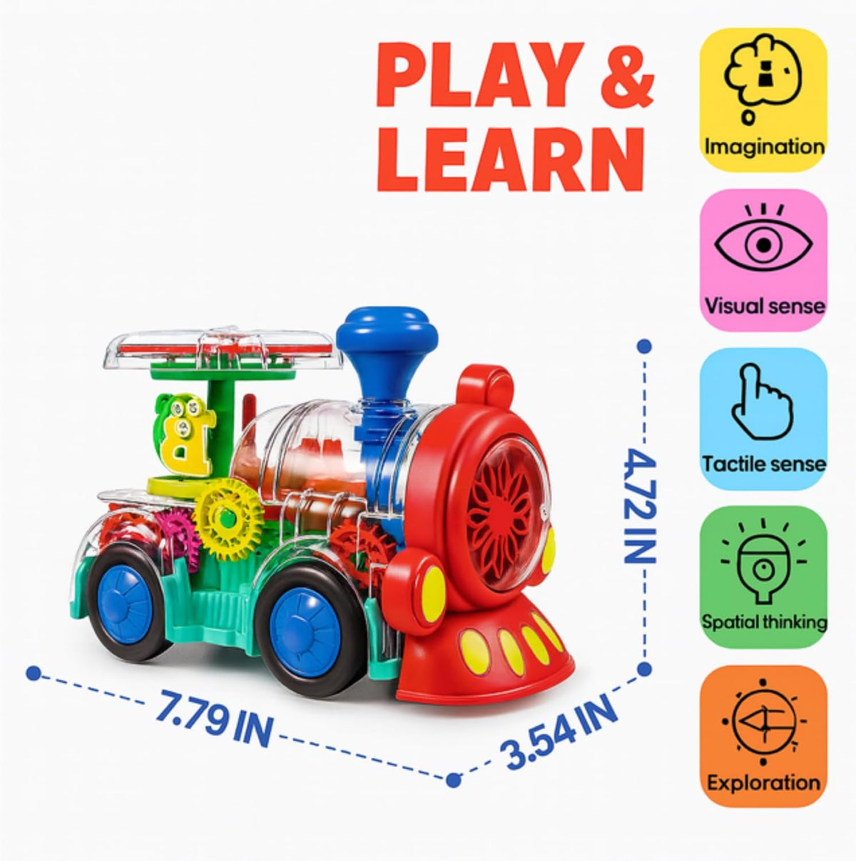 Transparent Sensory Train Toy -Interactive Light up Toys for Kids - image 3