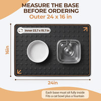 Silicone Pet Food Mat, Extra Large 34x22 Inch - Black / 24"L x 16"W - image 2