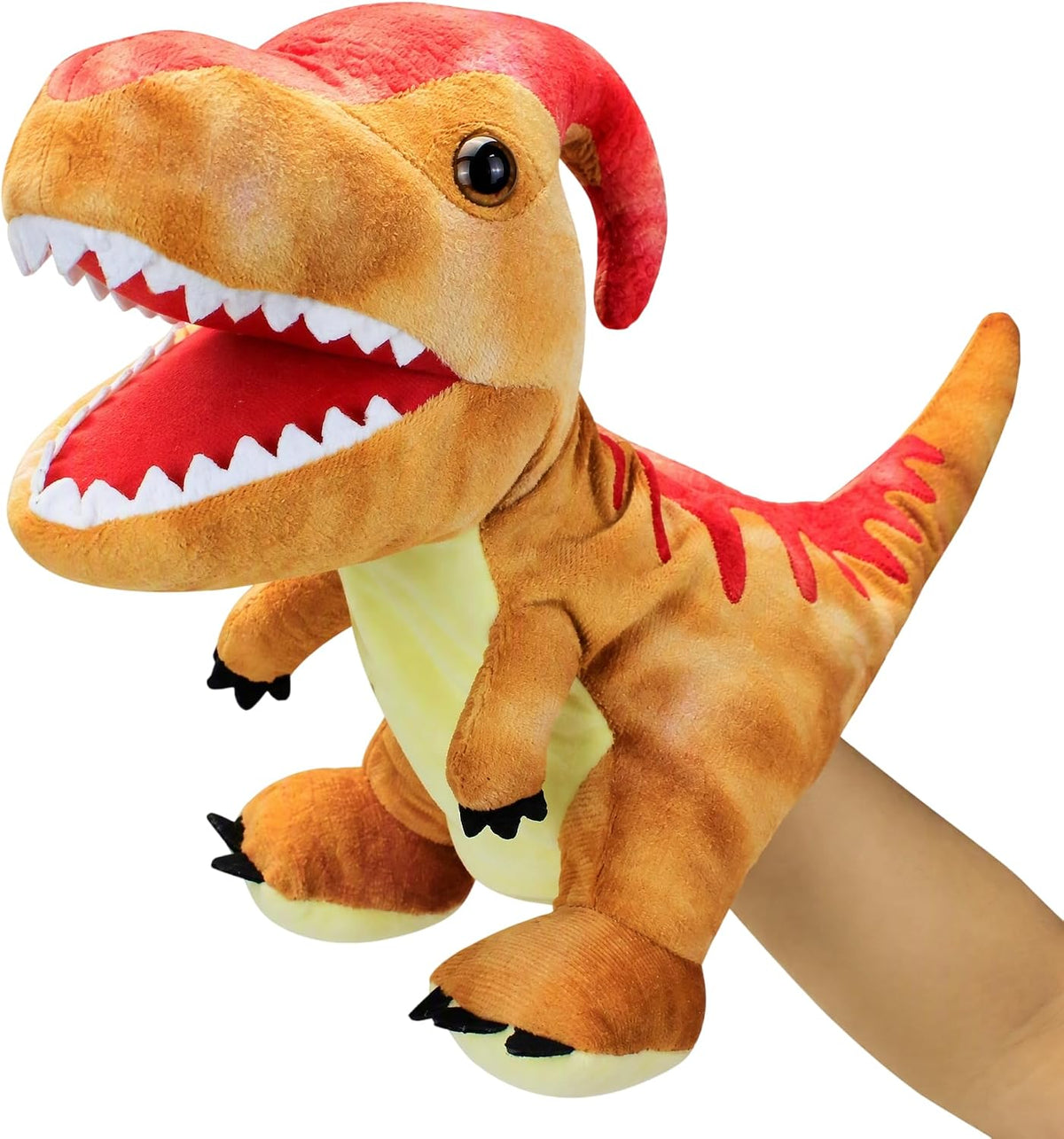 Marine Animals Hand Puppets for Kids, Toddler Includes Sharks - Parasaurolophus / Dinosaurs