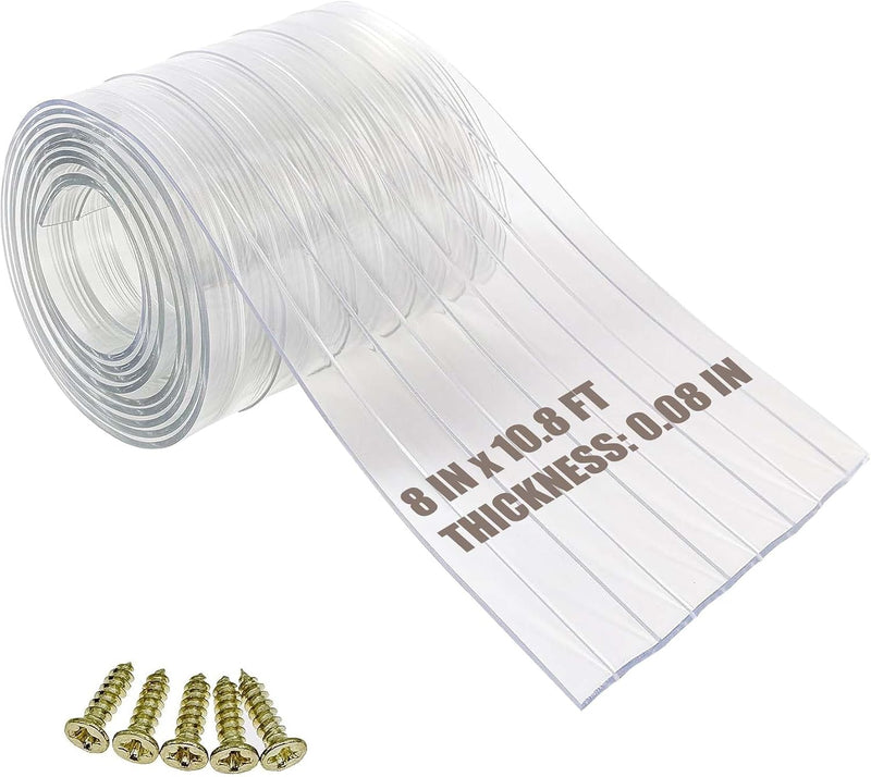 Dog Door Replacement Flap 8'' x 8' Clear PVC Doggie Flaps - 8" x 10.8'